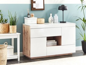 Credenza bianco e legno chiaro GORAN Beliani