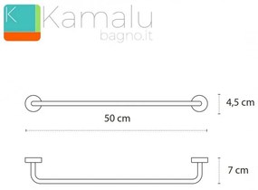 Kamalu - portasalvietta bagno 50 cm in acciaio linea kaman monde-m80