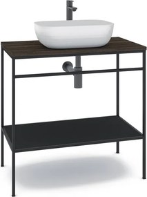 Mobile bagno da terra con lavabo L 80 x H 92 x P 45.5 cm nero per vasca centrale Outline