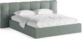 Letto matrimoniale imbottito color menta con contenitore con rete inclusa 140x200 cm Eric – Micadoni
