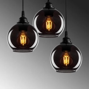 Lampadario su corda SMOKED 3xE27/40W/230V