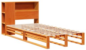 Letto libreria senza materasso marrone cera 90x190 cm legno