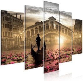 Quadro Magic Venice (5 Parts) Wide Orange  Colore Arancione, Dimensioni e Misure 100x50