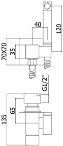 Paffoni Tweet Square Zdup112 set doccetta per bidet quadro nero opaco