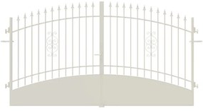 Cancello manuale Marmolada in ferro, apertura centrale, L 358.5, H 165-195 cm, di colore bianco