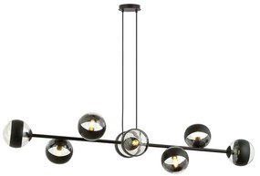 Lampadario Contemporaneo Durga Acciaio Nero 8 Luci E14 Ip20