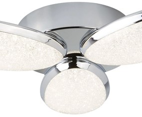 Plafoniera Moderno Lori Acciaio Cromo Vetro Trasparente Led 8W 4000K