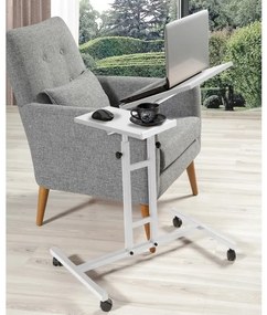 Tavolo regolabile GLEN 87x67 cm bianco