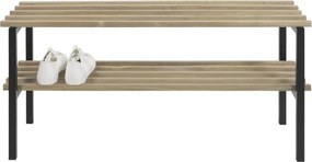 Scarpiera nera/di colore naturale in metallo 100x45x34 cm Rizzoli – Spinder Design