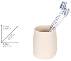 Tazza in ceramica color crema per spazzolini da denti Margo - Allstar