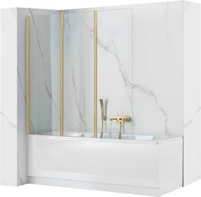 Schermo vasca pieghevole Rea Agat-3 120 BRUSH GOLD