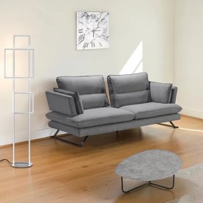 Divano tessuto antimacchia L200 cm spalliera regolabile - Liff Grigio