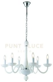 Lampadario alfiere bianco/cromo 6xe14 74x178cm i-alfiere-6 bco