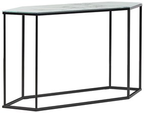Tavolino consolle vetro bianco e nero 120 x 35 cm PERRIN Beliani