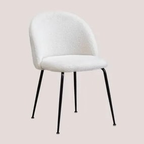 Confezione da 2 sedie da pranzo in ciniglia Kana Design Bianco & Nero - Sklum