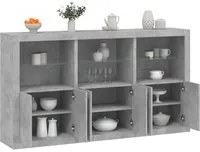 Credenza con Luci LED Grigio Cemento 181,5x37x100 cm 3209152