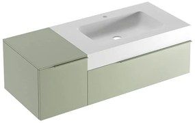 Mobile sottolavabo e lavabo Ginevra per vasca a destra avocado L 120 x H 36 x P 51 cm