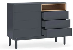 Cassettiera bassa grigio scuro 120x90 cm Corvo - Teulat