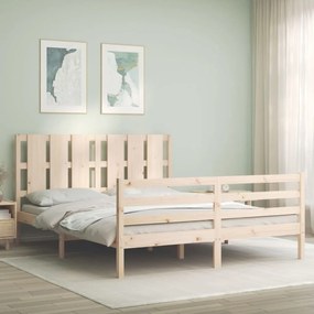 Giroletto Con Testiera 160x200 Cm İn Legno Massello /