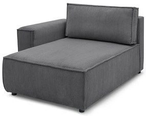 Modulo divano in velluto a coste grigio scuro, angolo sinistro Nihad modular - Bobochic Paris