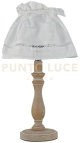 Lume lullaby bianco con legno e paralume in tessuto 1 luce attacco ...