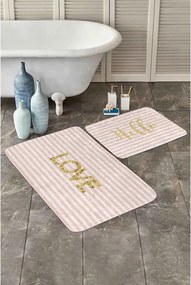Set di tappetini per il bagno in velluto rosa 2 pz 60x100 cm Love – Mila Home