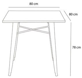 TAVOLO LANK DARK WOOD BIANCO 80x80 CM