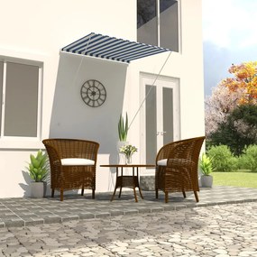 Tenda Da Sole Retrattile 100x150 Cm Blu E Bianco /