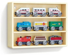 Set di trenini in legno con mensolina