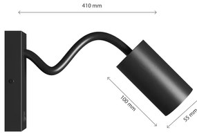 Faretto da parete SQUALLA VARIOSA 1xGU10/10W/230V nero