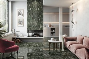 Piastrella da rivestimento interno 30 x 30 cm Sp. 8 mm rettificato Marble Vision in gres porcellanato smaltato lappato verde 0.9 mq