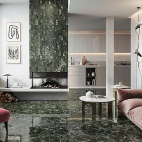 Piastrella da rivestimento interno 30 x 30 cm Sp. 8 mm rettificato Marble Vision in gres porcellanato smaltato verde lappato 0.9 mq