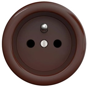 Kliklap - Presa elettrica in stile retrò per uso domestico senza cornice 230 V marrone