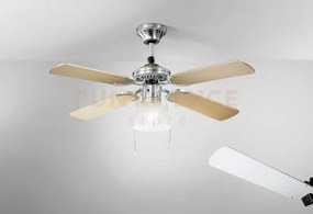 Ventilatore gemini in metallo cromo spazzolato 1 luce attacco e27 c...