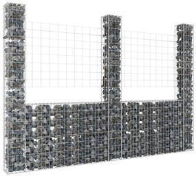 Gabbione A U Con 3 Pali İn Ferro 260x20x200 Cm /