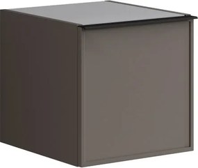 Base laterale Pixel con anta Frame laccato opaco grigio carbone e maniglia alluminio nero opaco L.40 H.40 P.45,5 cm.