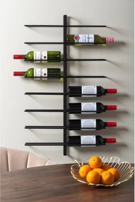 Portabottiglie in metallo nero da parete numero di bottiglie 16 Dual - PT LIVING