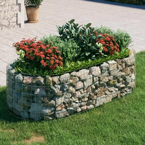 Gabbione Con Letto Rialzato İn Ferro Zincato 200x100x50 Cm /