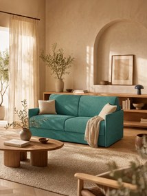 Evans divano letto matrimoniale sfoderabile - design compatto e vano porta guanciali in tessuto smacchiabile T23