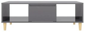 Tavolino da salotto grigio lucido 103,5x60x35 cm in truciolato