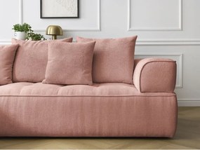 Divano angolare rosa (penisola a sinistra/a L) con rivestimento in ciniglia Whesley – Bobochic Paris