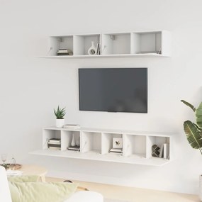 Set di mobili porta tv 5 pz bianco in legno multistrato