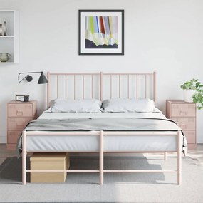 Comodini 2 Pz Rosa 34,5x39x62 Cm İn Acciaio /