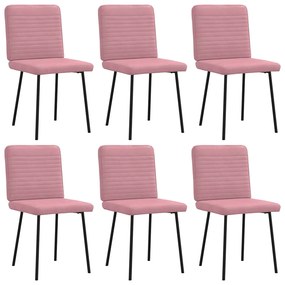 Sedie Da Pranzo 6 Pz Rosa İn Velluto /