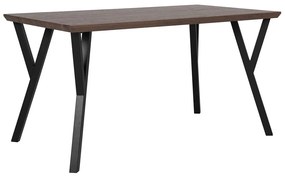 Tavolo da pranzo legno scuro e nero 140 x 80 cm BRAVO Beliani