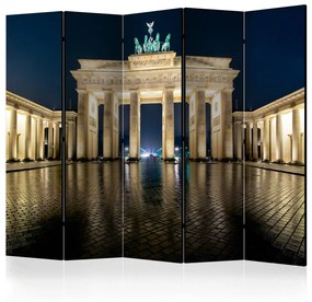 Paravento design Berlino di notte II (5 parti) - architettura storica illuminata