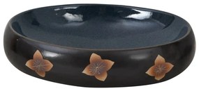 Lavabo da Appoggio Nero e Blu Ovale 59x40x15 cm Ceramica