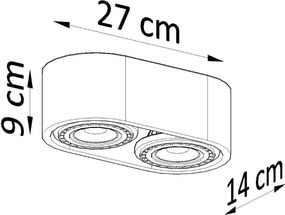 Lampada da soffitto BASIC 2 in Cemento 2 basi AR111 - Grigia