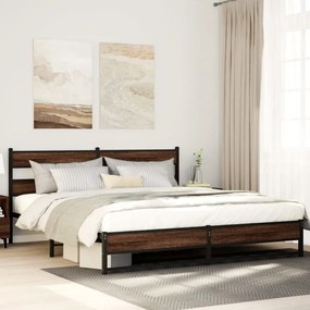 Giroletto Senza Materaso İn Metallo Rovere Marrone 180x200 Cm /