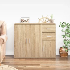 Credenza rovere sonoma 91x29,5x75 cm in legno multistrato